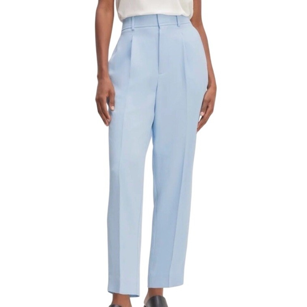 Everlane The Japanese GoWeave Way-High Tapered Pant in Chambray Blue size 6